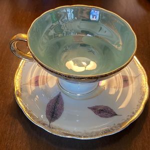 Vintage MCM Enesco Japan Leaves Cup & Saucer!